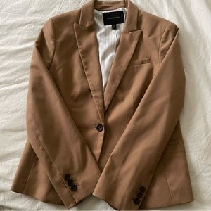 Single Button Blazer: Tan/Light Brown